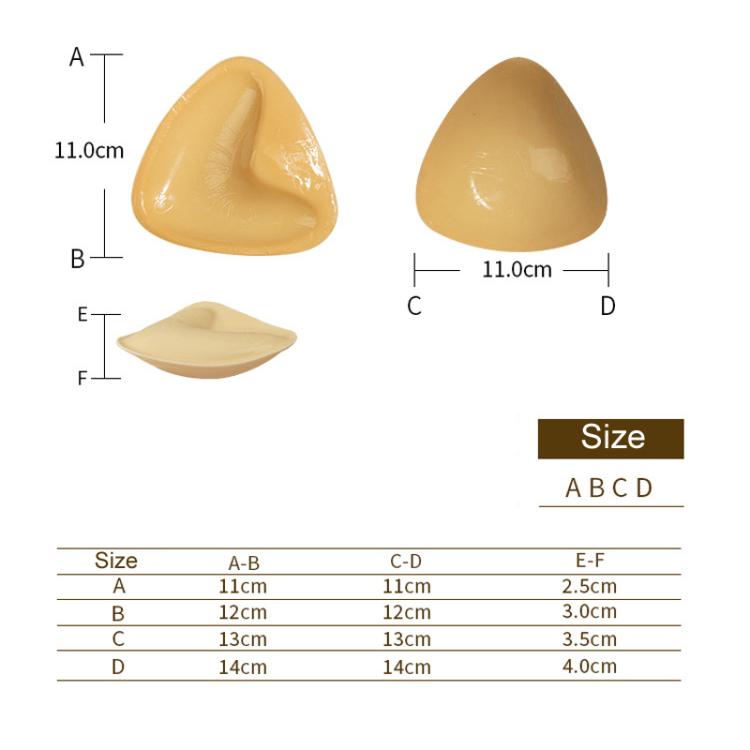 Double-Sided Silicone Thickened Inserts Gather Triangle Breast Pads, Size: L/C(White Skin Color With Orange Box) - free shipping - PMC TechLife - Order now!