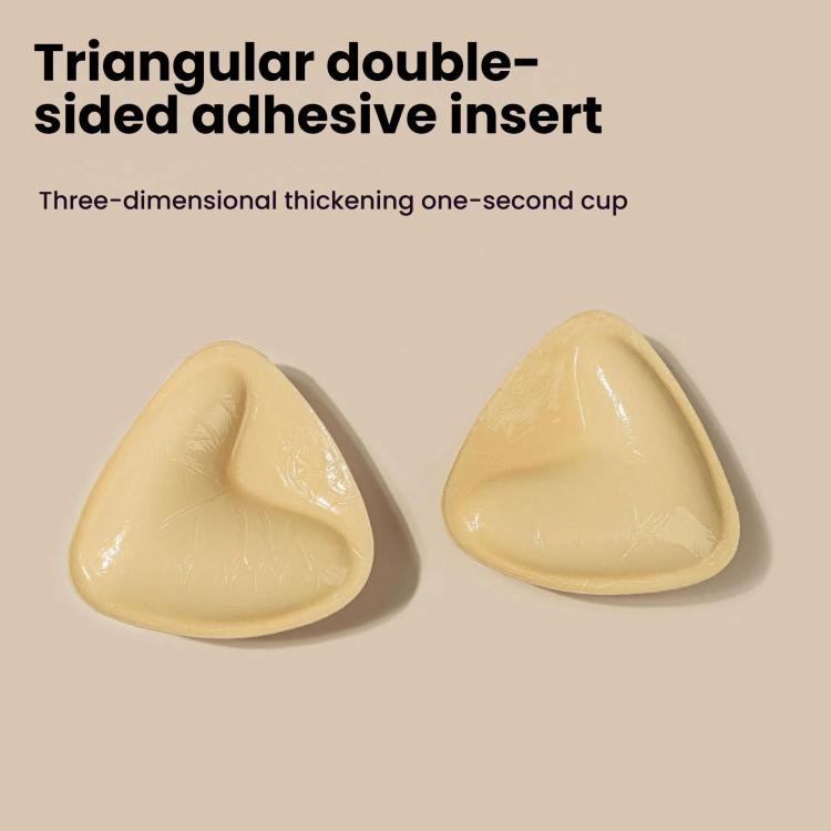 Double-Sided Silicone Thickened Inserts Gather Triangle Breast Pads, Size: XL/D(Medium Skin Color With Orange Box) - free shipping - PMC TechLife - Order now!