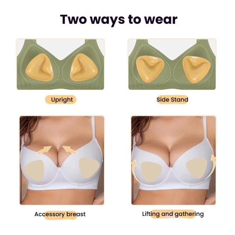 Double-Sided Silicone Thickened Inserts Gather Triangle Breast Pads, Size: XL/D(White Skin Color With Orange Box) - free shipping - PMC TechLife - Order now!