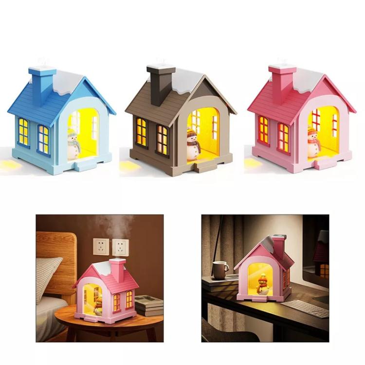 500ML Portable Mini Snow House Humidifier USB Desktop Snowman Colorful Ambient Light Air Humidifiers, Size: Rechargeable(Blue) - free shipping - PMC TechLife - Order now!