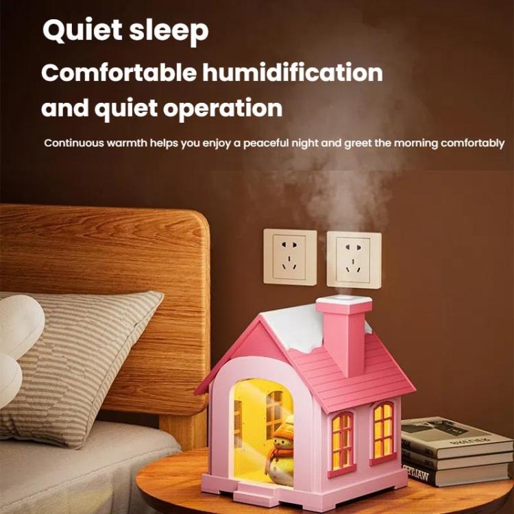 500ML Portable Mini Snow House Humidifier USB Desktop Snowman Colorful Ambient Light Air Humidifiers, Size: Plug-in(Brown) - free shipping - PMC TechLife - Order now!