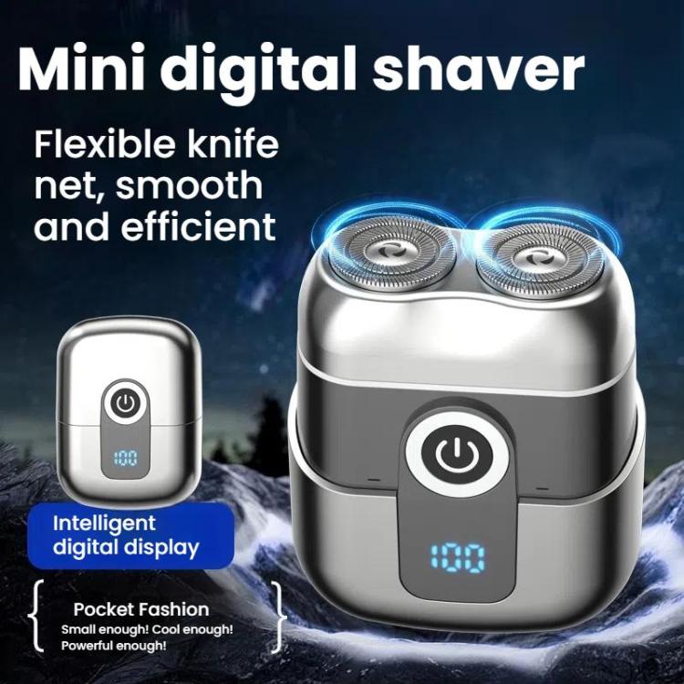 Portable Mini Dual Head Electric Shaver for Men - LCD Display, Floating Blades, Waterproof, USB-C Rechargeable(Gray) - free shipping - PMC TechLife - Order now!