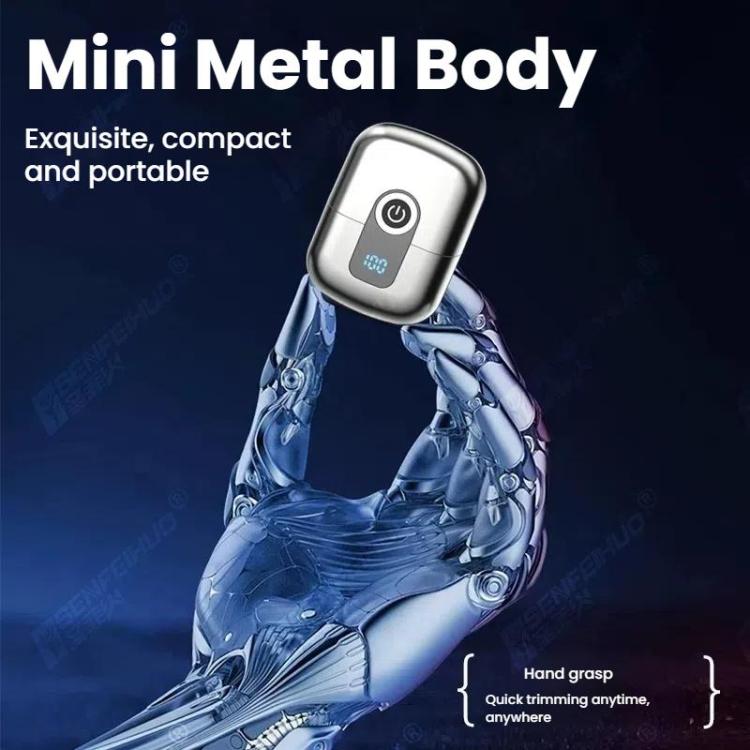 Portable Mini Dual Head Electric Shaver for Men - LCD Display, Floating Blades, Waterproof, USB-C Rechargeable(Gray) - free shipping - PMC TechLife - Order now!