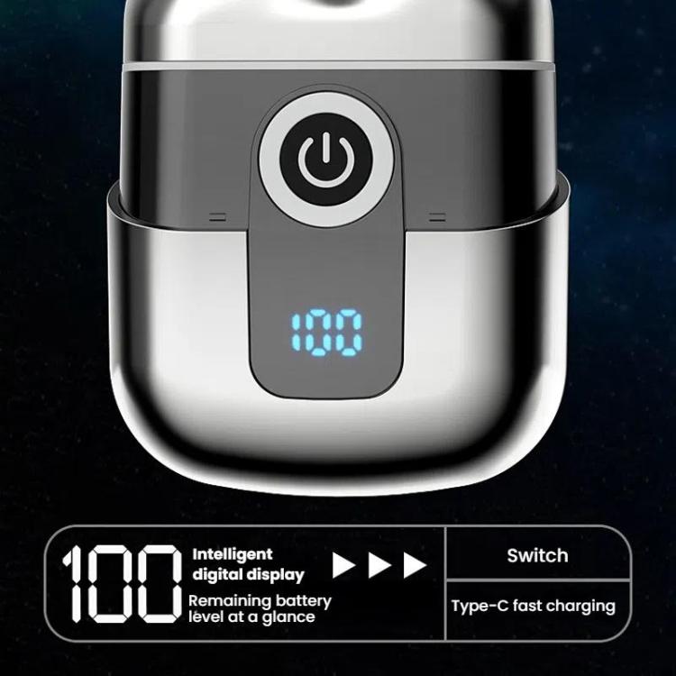 Portable Mini Dual Head Electric Shaver for Men - LCD Display, Floating Blades, Waterproof, USB-C Rechargeable(Gray) - free shipping - PMC TechLife - Order now!