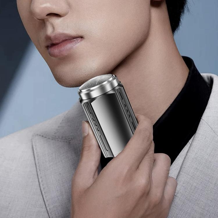 Portable Electric Shaver for Men with LCD Display ��� Travel-Friendly Mini Shaver, USB Type-C Fast Charging, Waterproof & Washable Design, Style: 6-blade Head Dark Metallic Gray - free shipping - PMC TechLife - Order now!