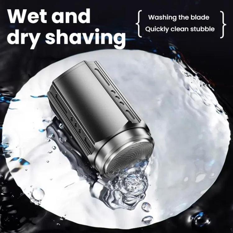 Portable Electric Shaver for Men with LCD Display ��� Travel-Friendly Mini Shaver, USB Type-C Fast Charging, Waterproof & Washable Design, Style: 6-blade Head Dark Metallic Gray - free shipping - PMC TechLife - Order now!