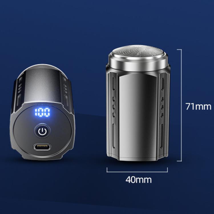Portable Electric Shaver for Men with LCD Display ��� Travel-Friendly Mini Shaver, USB Type-C Fast Charging, Waterproof & Washable Design, Style: 6-blade Head Dark Metallic Gray - free shipping - PMC TechLife - Order now!