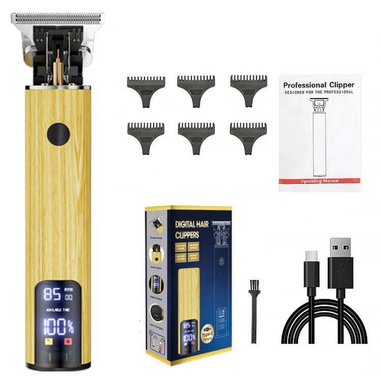 Rechargeable Haircut Kit Hair Clippers For Men - Zero Blade Trimmer For Vintage Oil Head & Bald Head Styles(Wood Grain) - free shipping - PMC TechLife - Order now!