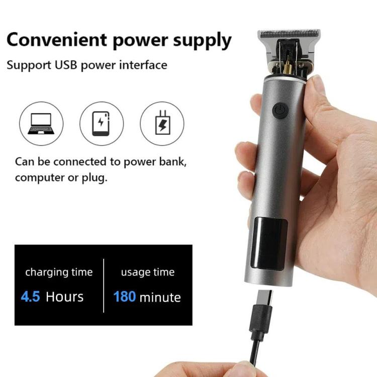 Rechargeable Haircut Kit Hair Clippers For Men - Zero Blade Trimmer For Vintage Oil Head & Bald Head Styles(Dark Metallic Gray) - free shipping - PMC TechLife - Order now!