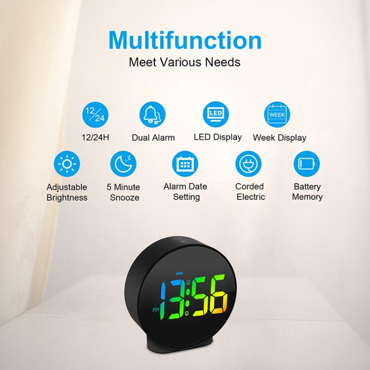EDUP EH-8816 Simple Digital Electronic Clock Night Light Battery Plug-in Dual Power Mode Alarm Clock(White Case White Letter) - free shipping - PMC TechLife - Order now!