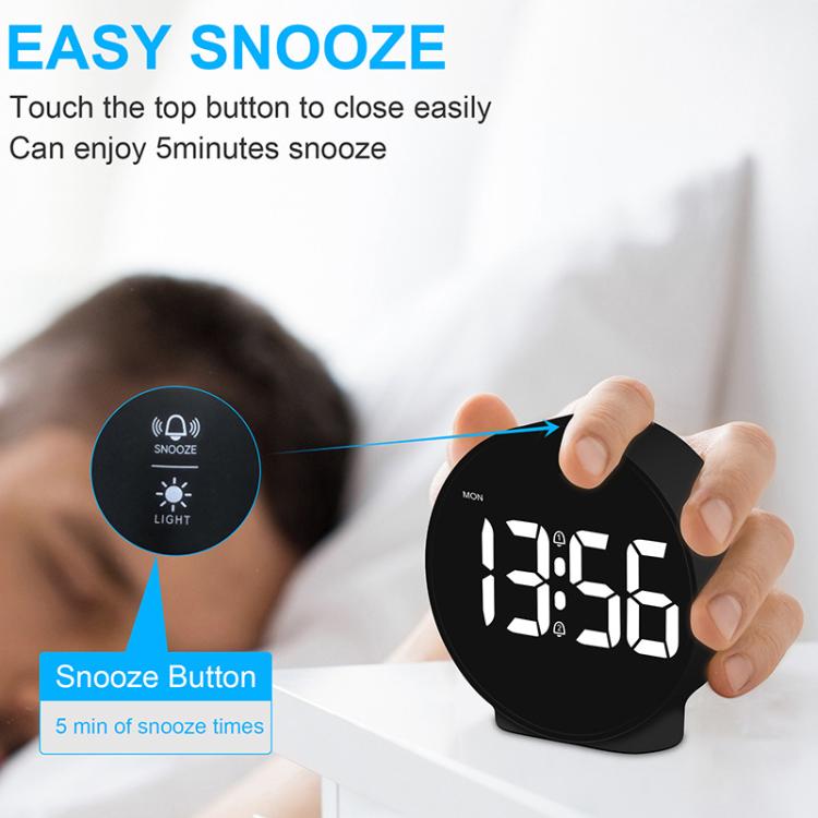 EDUP EH-8816 Simple Digital Electronic Clock Night Light Battery Plug-in Dual Power Mode Alarm Clock(Black Case Colorful Letter) - free shipping - PMC TechLife - Order now!