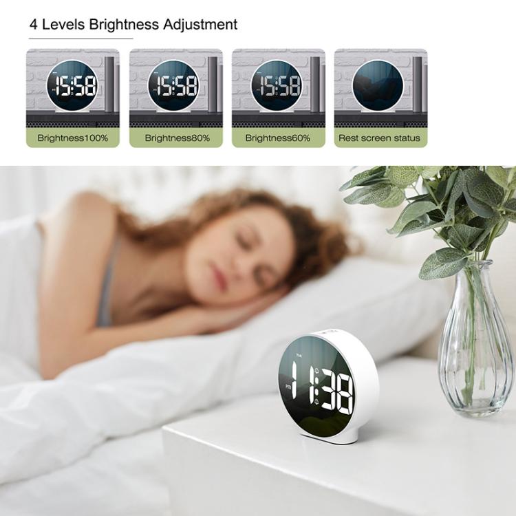 EDUP EH-8816 Simple Digital Electronic Clock Night Light Battery Plug-in Dual Power Mode Alarm Clock(White Case Colorful Letter) - free shipping - PMC TechLife - Order now!