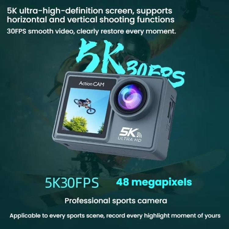 M40TRW With Touch Screen + Remote Control + Microphone 5K Action Camera Anti-Shake Outdoor HD Shooting Cycling Recorder Under Dive Camera - free shipping - PMC TechLife - Order now!
