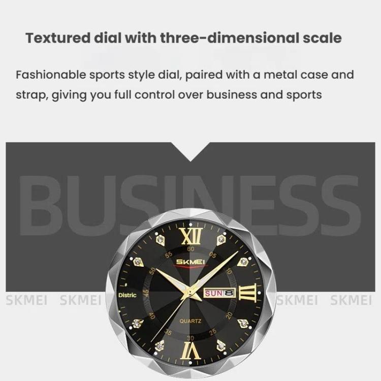 SKMEI Business Casual Watches Diamond Case Luminous Waterproof Quartz Watch, Style: Women Silver Case Blue Dial - free shipping - PMC TechLife - Order now!