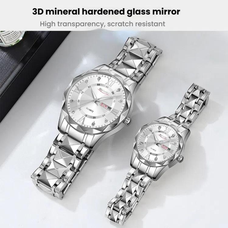 SKMEI Business Casual Watches Diamond Case Luminous Waterproof Quartz Watch, Style: Women Silver Case Silver Dial - free shipping - PMC TechLife - Order now!