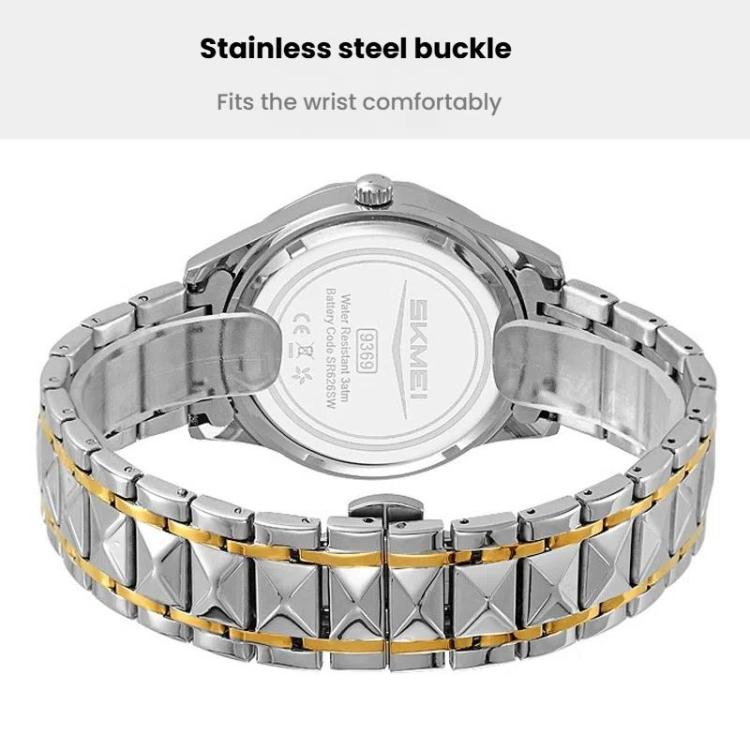 SKMEI Business Casual Watches Diamond Case Luminous Waterproof Quartz Watch, Style: Men Silver Case Silver Dial - free shipping - PMC TechLife - Order now!