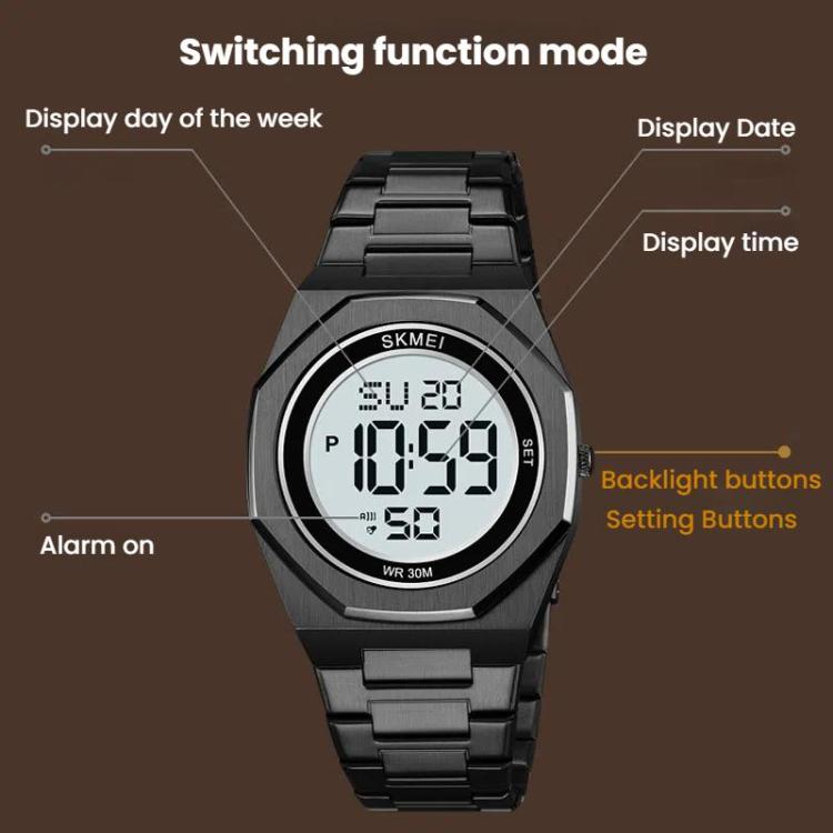 SKMEI 2479 Men Business Casual Multi-Function Chronograph Electronic Watch(Gold) - free shipping - PMC TechLife - Order now!
