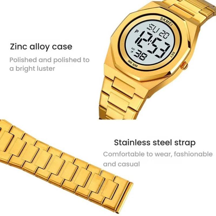 SKMEI 2479 Men Business Casual Multi-Function Chronograph Electronic Watch(Gold) - free shipping - PMC TechLife - Order now!