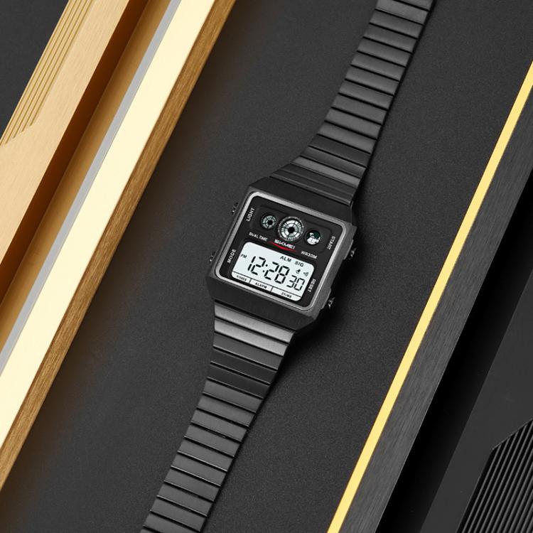 SKMEI 2450 Men Business Multifunctional Watch Casual Waterproof Square Electronic Watch(Gold) - free shipping - PMC TechLife - Order now!