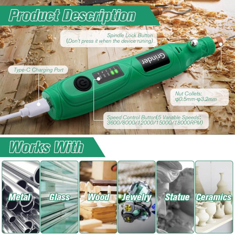 137pcs /Set 5-speed Mini Electric Grinder Micro Drill Metal Glass Ceramic Grinding Carving Cutting And Polishing Tools - Abrasive Tools & Accessories by PMc TechLife | Online Shopping South Africa | PMc TechLife | Buy Now Pay Later Mobicred