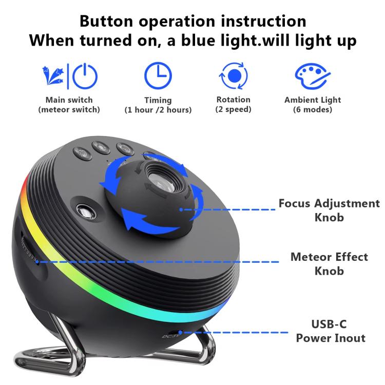 USB Plug-in Space Ball HD Galaxy Projector Lamp Dynamic Meteor Starry Sky Atmosphere Light(White) - free shipping - PMc TechLife - Order now!