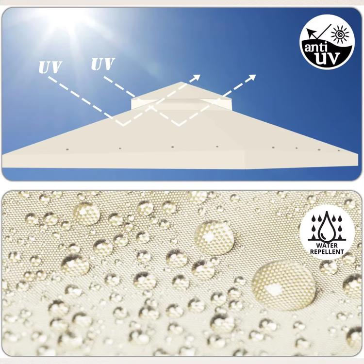 3x3m  Garden Gazebo Top Cover Canopy Replacement Top Patio Roof Awning for Outdoor Terrace, Garden Tent, Pergola(Beige) - free shipping - PMc TechLife - Order now!