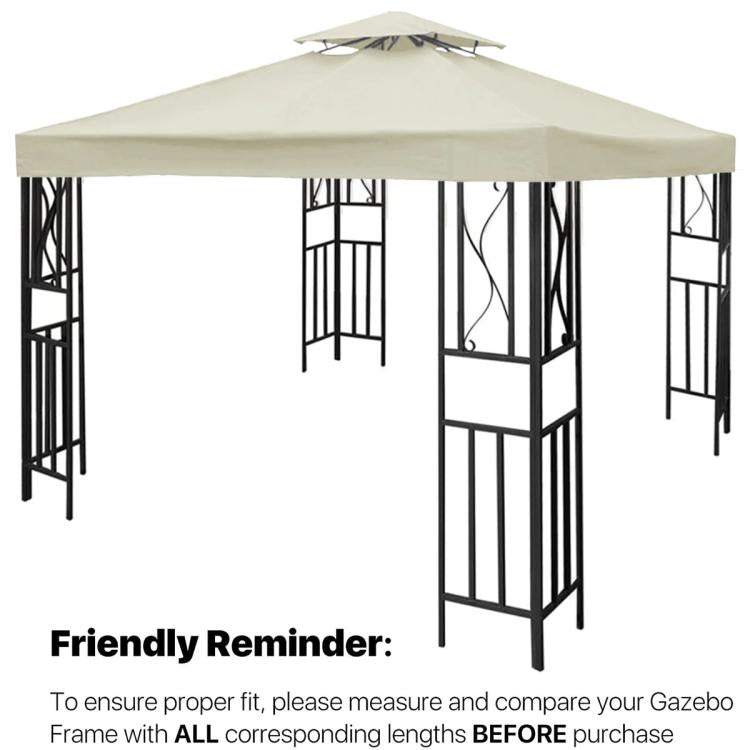 3x3m  Garden Gazebo Top Cover Canopy Replacement Top Patio Roof Awning for Outdoor Terrace, Garden Tent, Pergola(Beige) - free shipping - PMc TechLife - Order now!