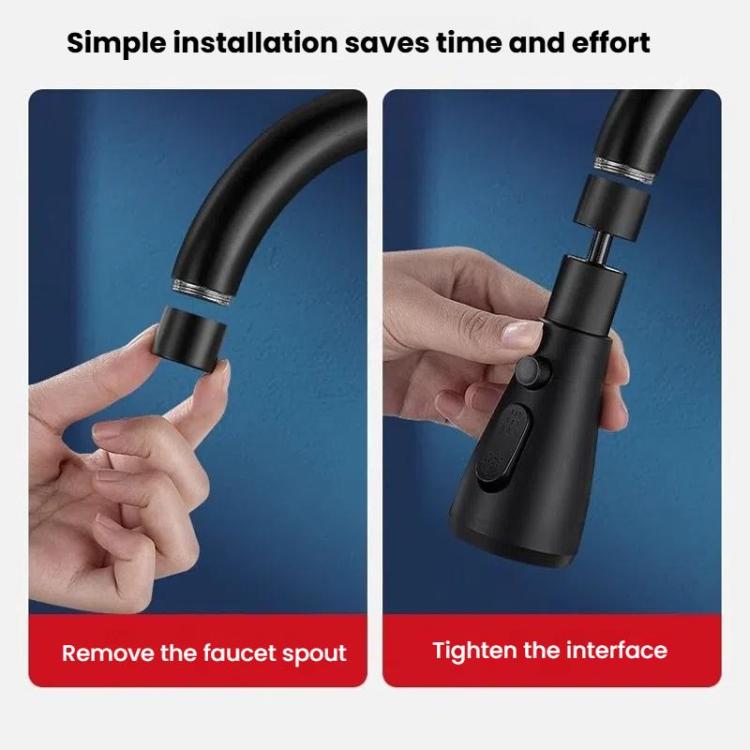 Kitchen Universal Faucet Extender Sink Connector Spout Swivel Faucet Splash Guard(Black) - free shipping - PMc TechLife - Order now!