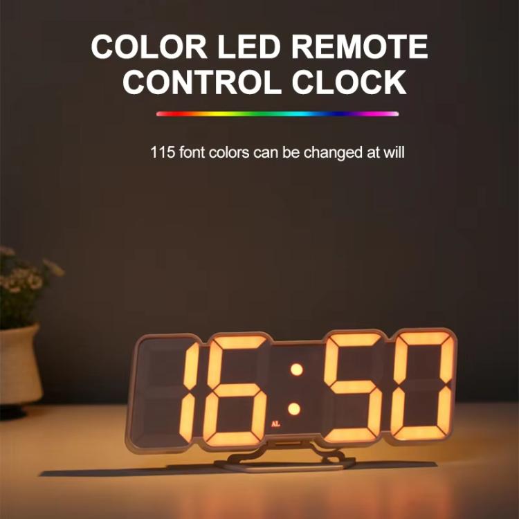 RGB Color Changing 3D Digital Clock With Voice Control, Adjustable Brightness, Temperature Display & Remote, Spec: Upgraded Humidity Black - free shipping - PMC TechLife - Order now!