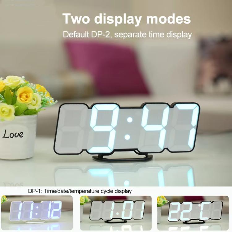 RGB Color Changing 3D Digital Clock With Voice Control, Adjustable Brightness, Temperature Display & Remote, Spec: Upgraded Humidity Black - free shipping - PMC TechLife - Order now!