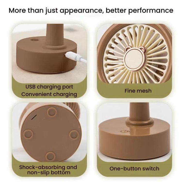 Student USB Small Desktop Fan Replaceable Animal Ears Multi-Speed Lithium Battery Mute Fan, Color: Green Deer - free shipping - PMc TechLife - Order now!