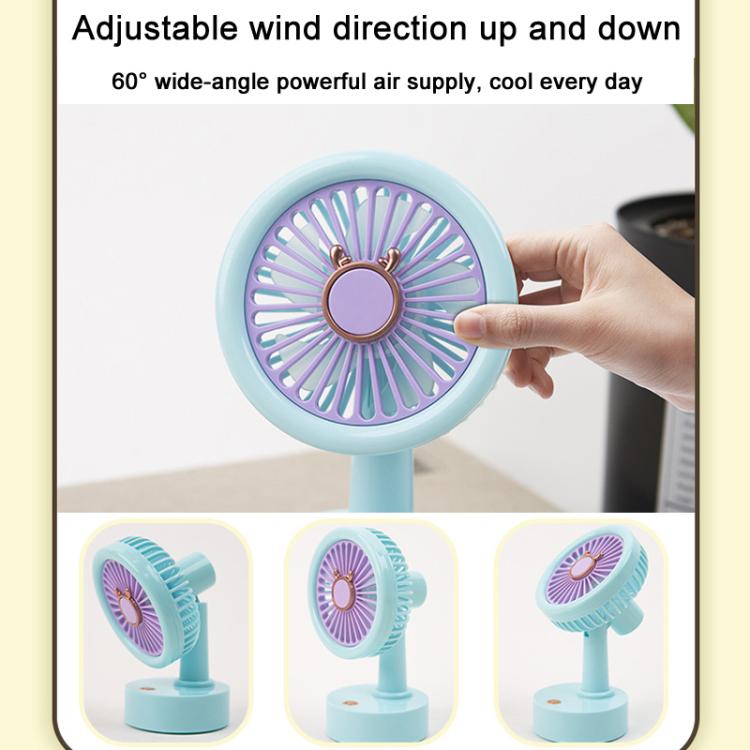 Student USB Small Desktop Fan Replaceable Animal Ears Multi-Speed Lithium Battery Mute Fan, Color: Green Bear - free shipping - PMc TechLife - Order now!