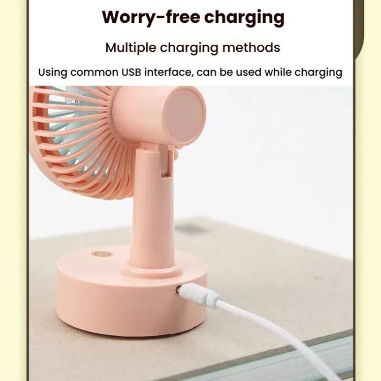 Student USB Small Desktop Fan Replaceable Animal Ears Multi-Speed Lithium Battery Mute Fan, Color: Pink Bear - free shipping - PMc TechLife - Order now!