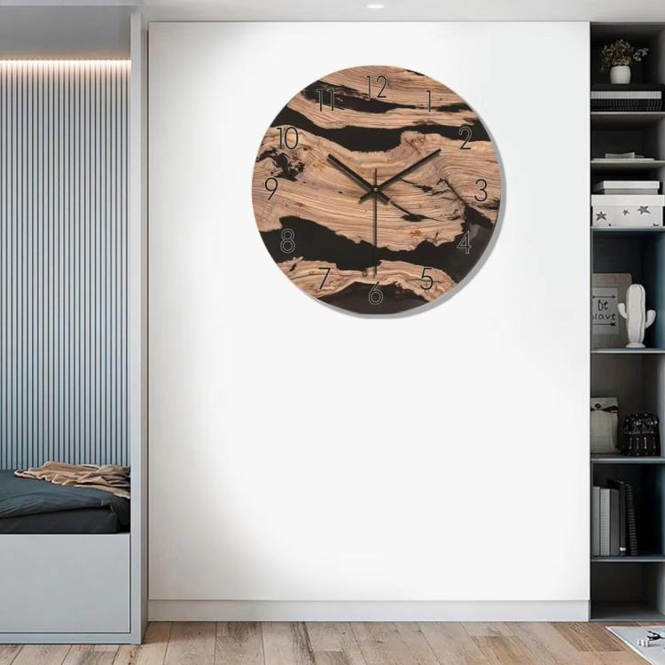 12-inch Imitation Wood Grain Texture Decorative Wall Clock Silent Quartz Clock Holiday Gift HR-CMW14 - free shipping - PMC TechLife - Order now!