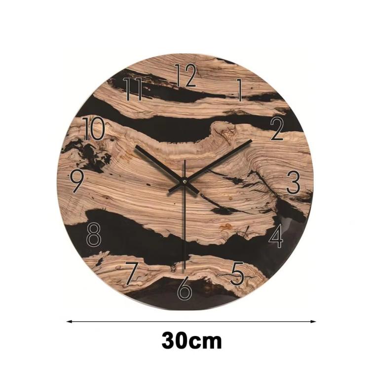12-inch Imitation Wood Grain Texture Decorative Wall Clock Silent Quartz Clock Holiday Gift HR-CMW14 - free shipping - PMC TechLife - Order now!