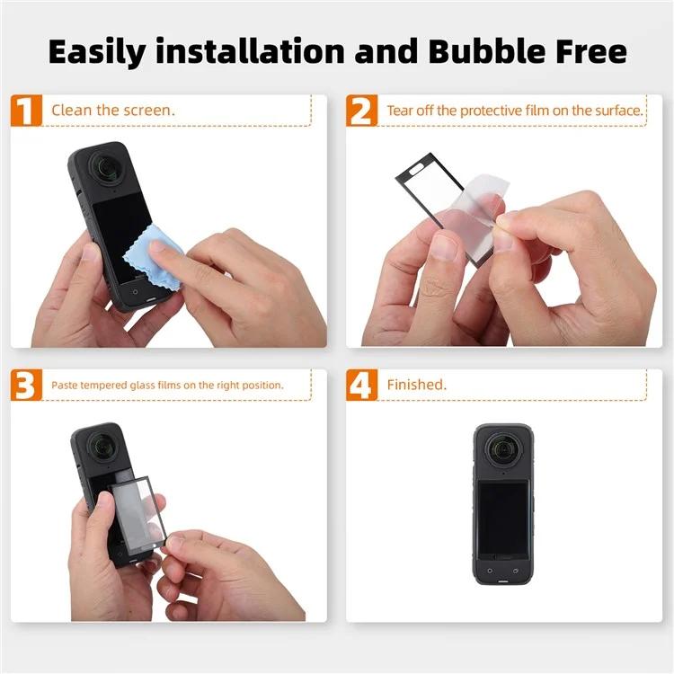 For Insta360 X5 / X4 2sets Sunnylife Curved Tempered Film HD Anti-Explosion Anti-Drop Scratch Protective Film - free shipping - PMC TechLife - Order now!