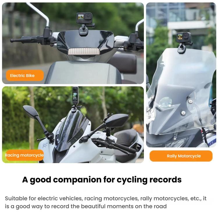 Sunnylife ZJ846 Sports Camera Universal Mount Motorcycle Windshield Clip(Black) - free shipping - PMC TechLife - Order now!
