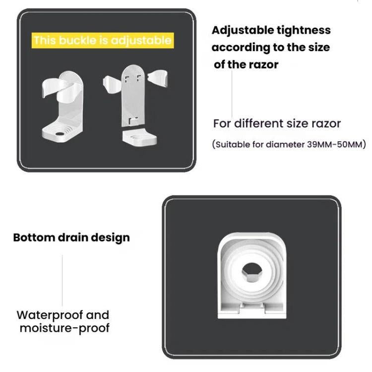 3pcs /Pack Adhesive Hook Rack for Electric Razors Shaver & Beauty Tool Organizer Semi-Open Design for Easy Access(Black) - free shipping - PMC TechLife - Order now!