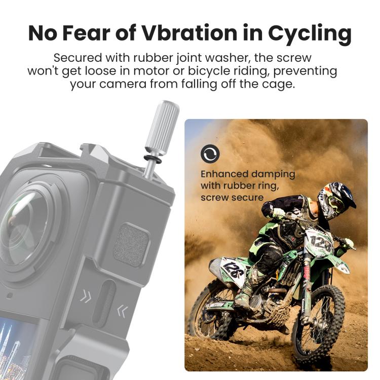 aMagisn Metal Cage for Insta360 X5 Wind Noise Reduction, Shockproof Mount with Dual Cold Shoe(Black) - free shipping - PMC TechLife - Order now!