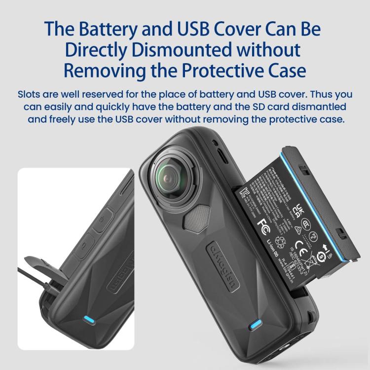 aMagisn Body Case For Insta360 X5 Action Camera Protective Accessories Gray - free shipping - PMC TechLife - Order now!