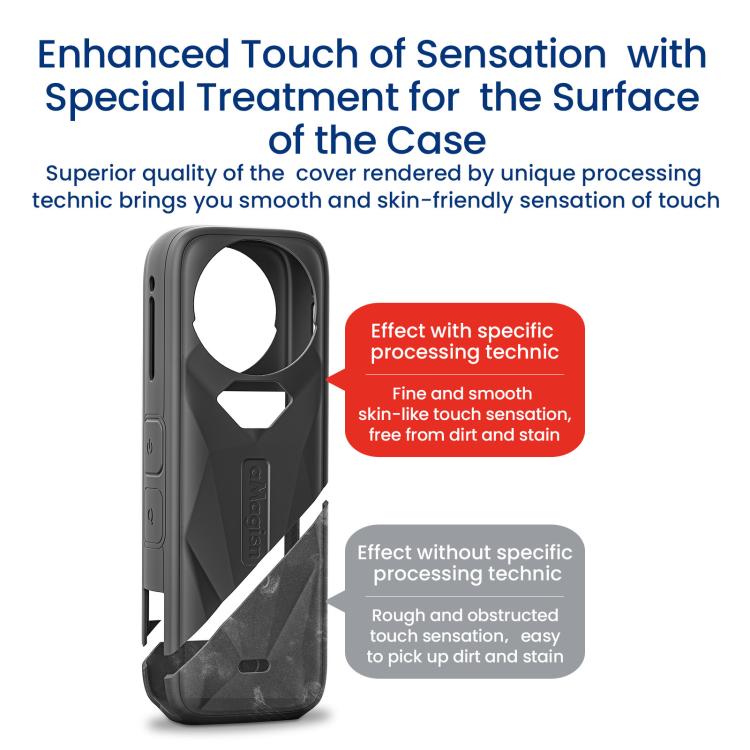 aMagisn Body Case For Insta360 X5 Action Camera Protective Accessories Black - free shipping - PMC TechLife - Order now!