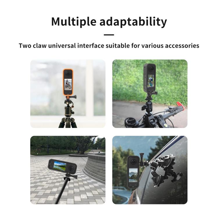 For Insta360 X5 360 Camera CQT Expandable Protective Cage Shockproof Case Vertical Orange - free shipping - PMC TechLife - Order now!