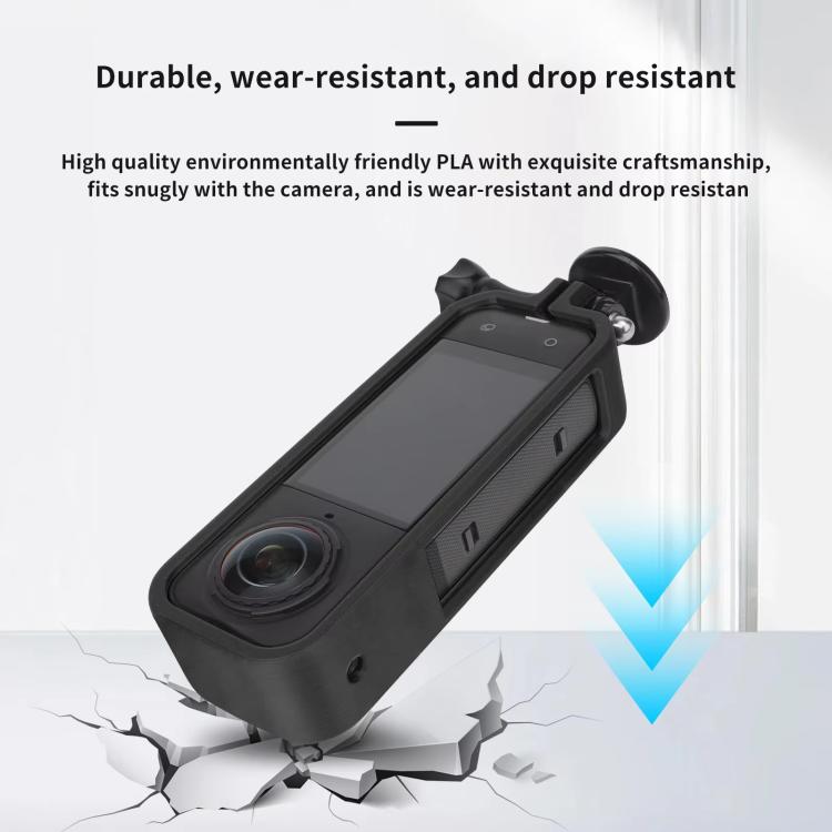 For Insta360 X5 360 Camera CQT Expandable Protective Cage Shockproof Case Horizontal Orange - free shipping - PMC TechLife - Order now!