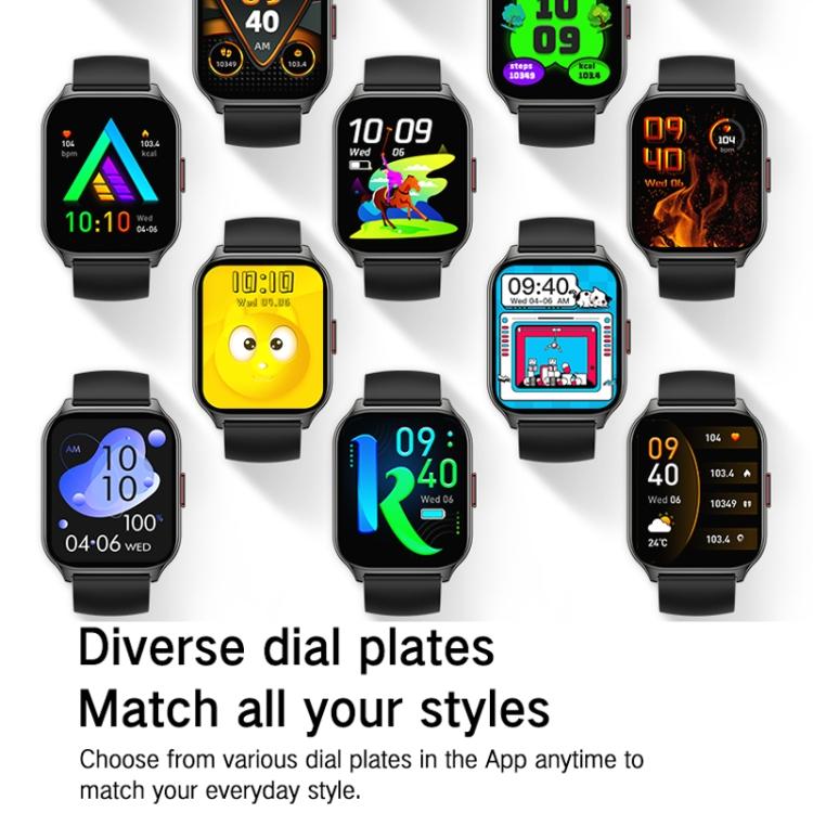 Blood Oxygen / Sleep / Heart Rate Health Monitoring Smart Watch Square Sports Double Strap Watch(Black Steel+Silicone Black) - free shipping - PMC TechLife - Order now!