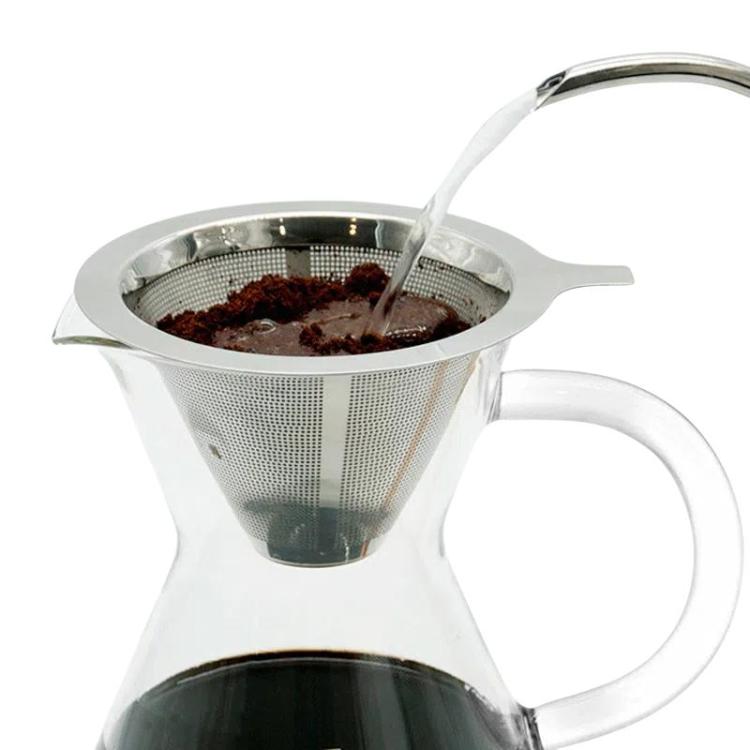 304 Stainless Steel Coffee Filter Reusable Mesh for Pour Over/Drip Coffee Maker, Spec:  4-6 Cups - free shipping - PMC TechLife - Order now!