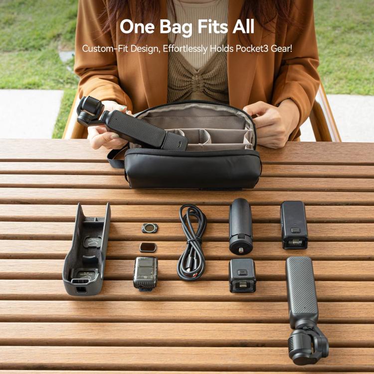 For DJI Osmo Pocket 3 Creator Combo TELESIN Universal Portable Storage Bag Carrying Case(Black) - free shipping - PMC TechLife - Order now!