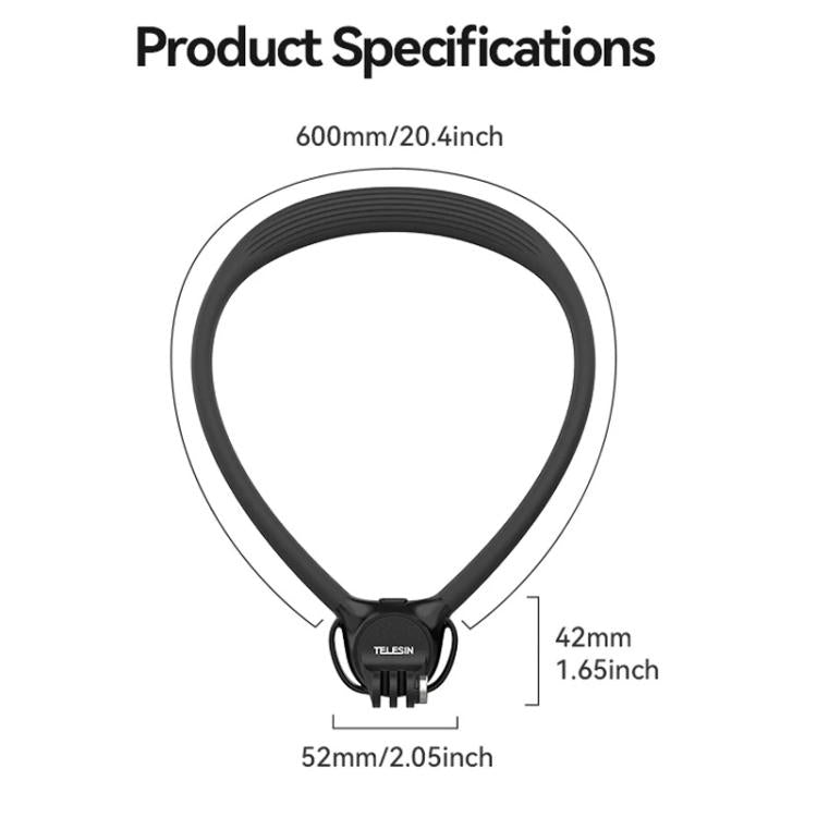 TELESIN Action Camera Neck Holder SE2.0 POV Perspective Bracket With Adjustable Chest Strap(Gray) - free shipping - PMC TechLife - Order now!