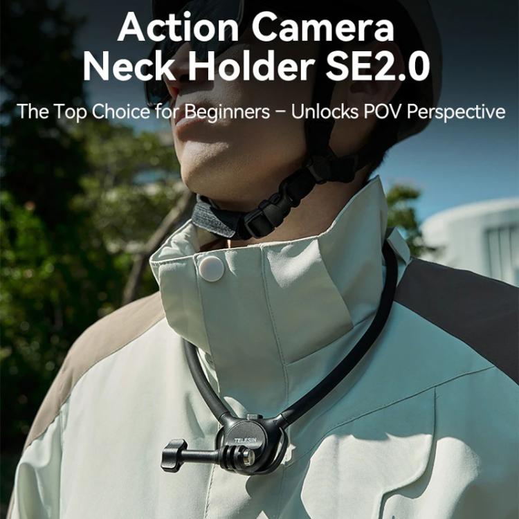 TELESIN Action Camera Neck Holder SE2.0 POV Perspective Bracket With Adjustable Chest Strap(Gray) - free shipping - PMC TechLife - Order now!