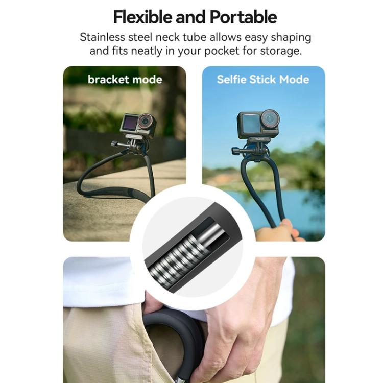 TELESIN Action Camera Neck Holder SE2.0 POV Perspective Bracket With Adjustable Chest Strap(Gray) - free shipping - PMC TechLife - Order now!