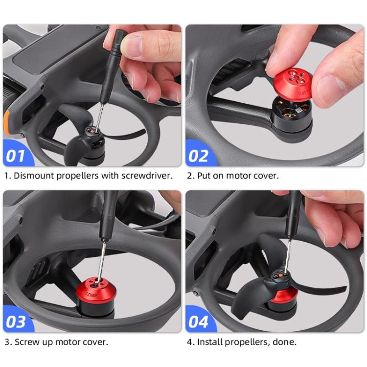 For DJI Avata 2 Sunnylife AT2-MD787 Motor Anti-dust Cover Aluminum Alloy Motor Protection Cover(Black) - free shipping - PMC TechLife - Order now!